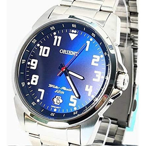 Imagem 3 de 10 de Relogio Masculino Orient Azul Mbss1154a D2sx