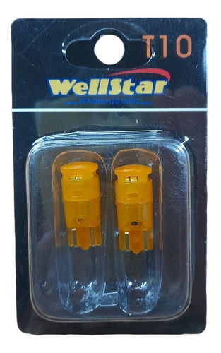 Bombillo Led Wellstar T10 Naranja 2 Contactos Dr-ac0094