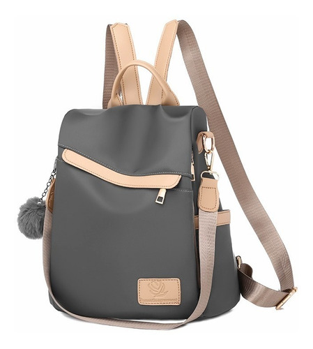 Mochila Mujer YRC Backpack Urbana Paño De Oxford Impermeable Anti-robo Monedero Color Gris 15L
