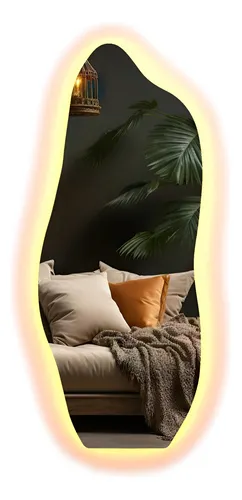 Espelho 170x70 Orgânico Led Grande Corpo Inteiro Luxo Moldur Mold...