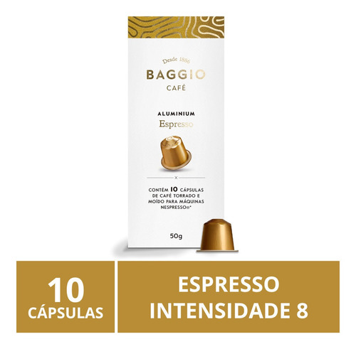 Cápsulas Para Nespresso® Alumínio, Baggio Café, Espresso.