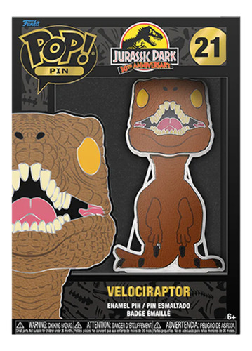 Funko Pop Pin Esmaltado Jurassic Park Velociraptor