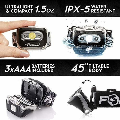 Foxelli Headlamp Flashlight Super Bright Cree Led