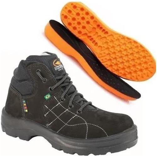 Bota Segurança Ecosafety Ps144-ap Bico Pvc Couro Nobuck