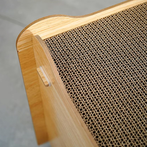 Cama Casa De Madera Para Gatos Con Rascador Interno