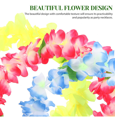 3 Guirnaldas Hawaianas De Leis Con Flores Artificiales Para