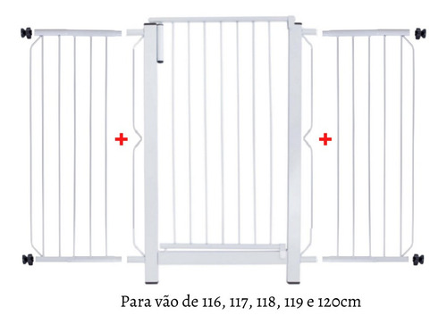 Grade Portão Segurança Criança 116cm 117cm 118cm 119cm 120cm