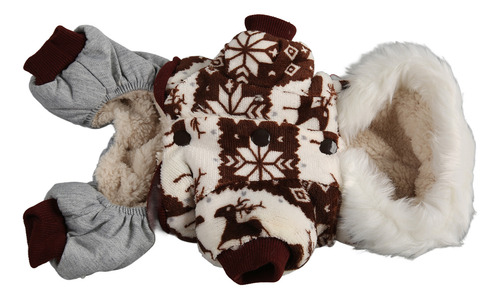 Chaqueta Navideña Para Perro Con Capucha, Gruesa, Copo De Ni