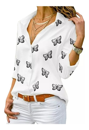 Camisa Estampada Cómoda Y Sexy Para Mujer