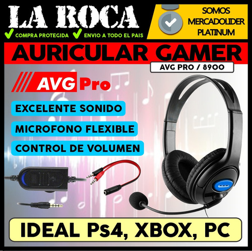 Auricular Gamer Microfono Youtuber Xbox Pc Ps4 Gaming