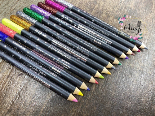 12pzs Lápiz Delineador Y Sombra Glitter Ojos 12 Tonos Sandy 