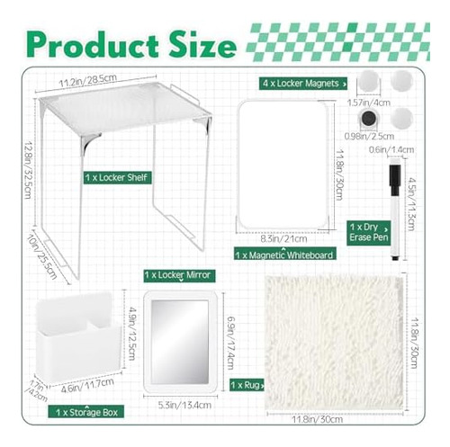 10 Pcs Locker Organizer Kit Include Locker Accessories Locke