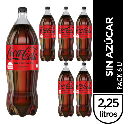 Coca-cola Sin Azucar 2,25 Lt Pack X6bot. Combox