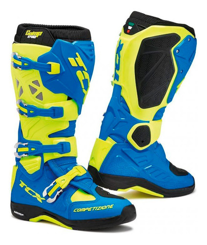 Botas Motocross Tcx Comp Evo Michelin Azul/amarillo