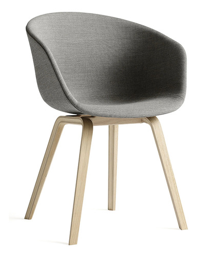 Sillas De Comedor Eames Con Apoyabrazo Tapizado - Gris