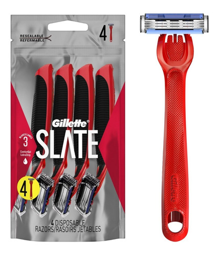 Desechables Gillette Slate 3 Hojas Pack 4 Unidades