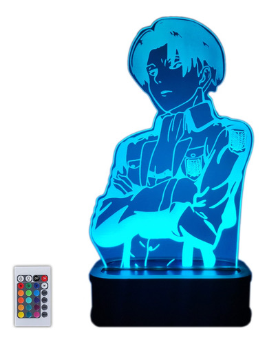 Lámpara Levi Ackerman Attack On Titan Acrilico Led Rgb 220v