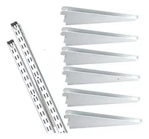 Comprar 10 Rieles De 2,00 Metro Y 40 Mensulas De 37 Cm Blancas