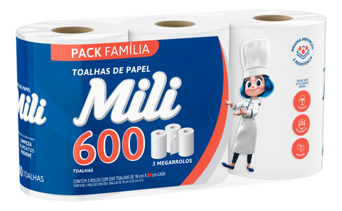 Rolo Papel Toalha Multiuso Cozinha Megarolos Máxima Absorção