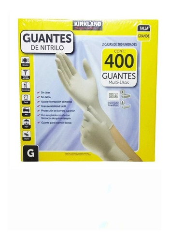 Guantes De Nitrilo Kirkland T Grande 2 Cajas De 200 Pzs C/u