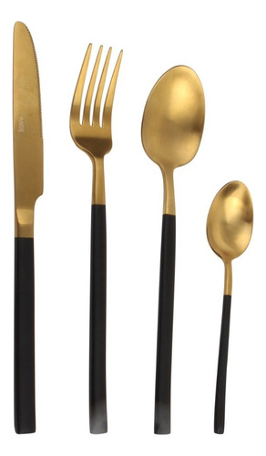 Set Cubertería 24pz Bistró Gold - Kw Kitchenware Color Dorado