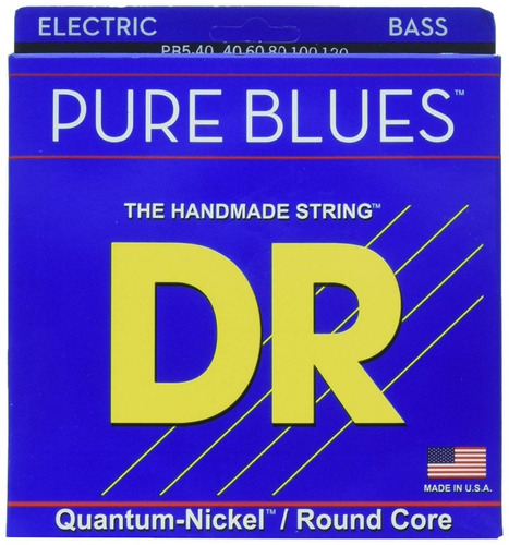 Encordoamento Baixo 5 Corda 040 Dr Strings Pure Blues Pb5-40