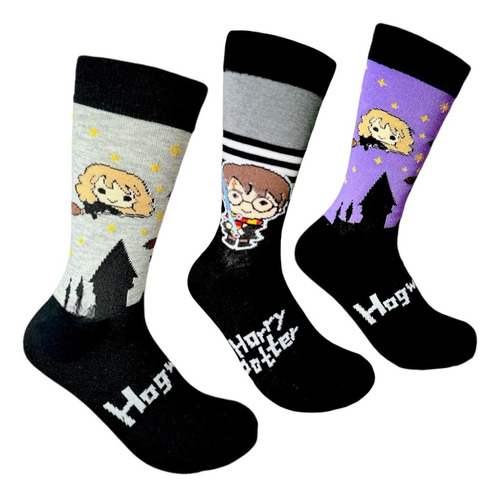 3 Pares Calcetas De Harry Potter Originales Surtido Unitalla