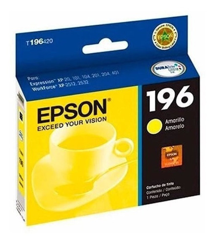 Cartucho Epson 196 Original Amarillo Xp401 Vencimiento 2020