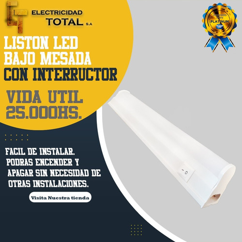 Imagen 3 de 10 de Listón Bajo Mesada Alacena 6w 30 Cm C/tecla Luz Fría/ Cálida