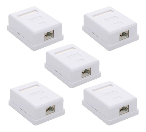 Pack 5 Rosetas Sobrepuestas Rj45 Cat6 Ulink / T&c 