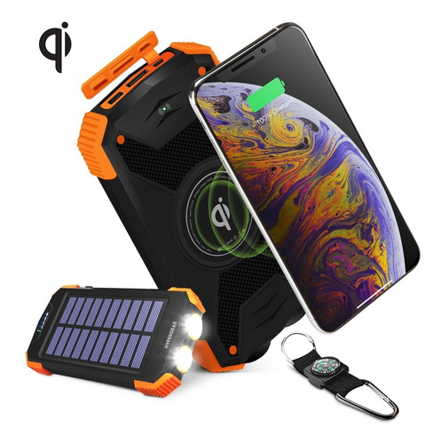 Power Bank Solar 2 Usb+carga Qi Hypergear 10000 Mah