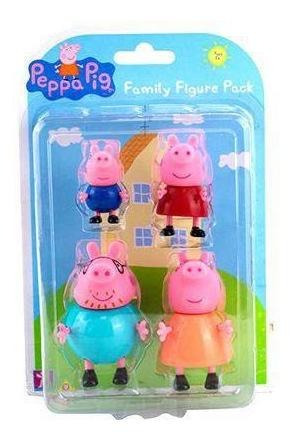Imagem 2 de 4 de Bonecos Família Da Peppa - Kit Com 4 Figuras - Sunny 2301