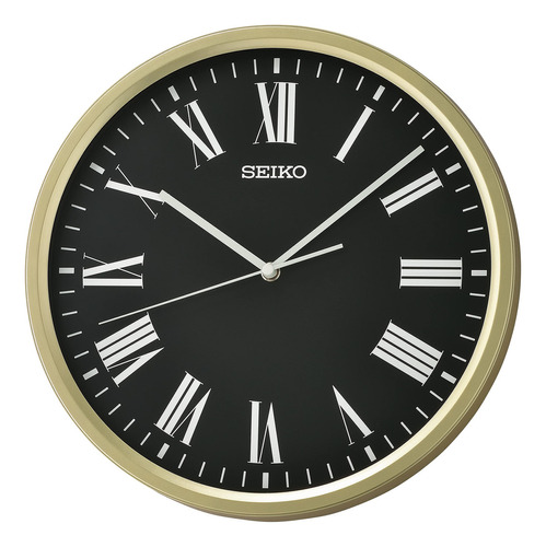 Seiko Reloj De Pared Sano De 12 Pulgadas, Oro Metálico