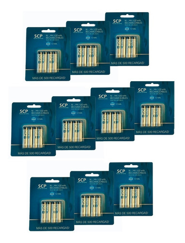 Combo 10 Blister - 40 Pilas Aaa Recargables Scp 1100 Mah