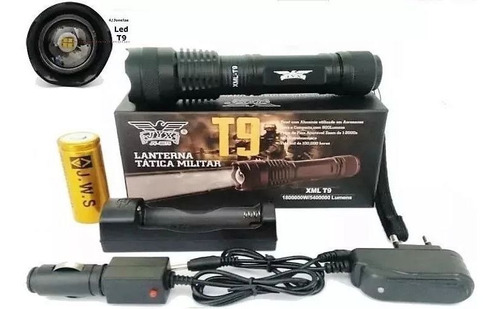 Imagem 10 de 12 de Lanterna Tatica Led Cree T9 Policial Recarregável Com Zoom