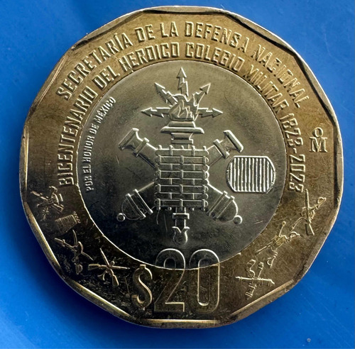 Moneda De 20 Pesos, Bicentenario Del Heroico Colegio Militar