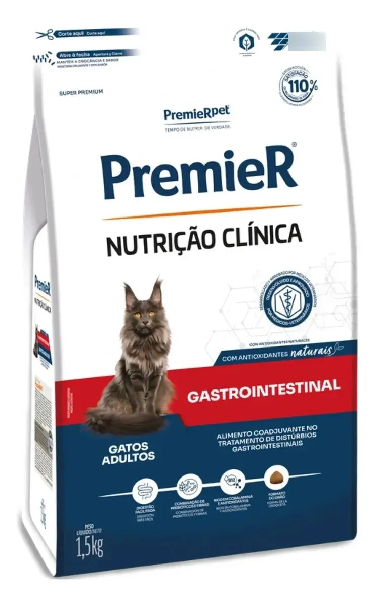 Premier Gastrointestinal Gato Adulto 1,5kg Nutrição Clínica
