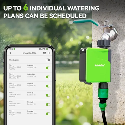 Programador Riego Rain Point Bluetooth Compatible Wifi App