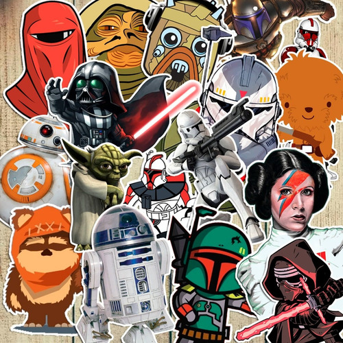 30 Calcomanías Star Wars Stickers Etiqueta Alta Calidad