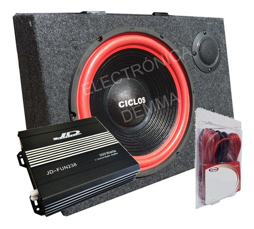 Combo Woofer 12´´+ Kit De Cables+ Cajon+ Potencia 