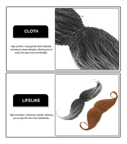 Bigotes Falsos Para Carnaval, Juego De Rol, Puesta, 2 Uds.