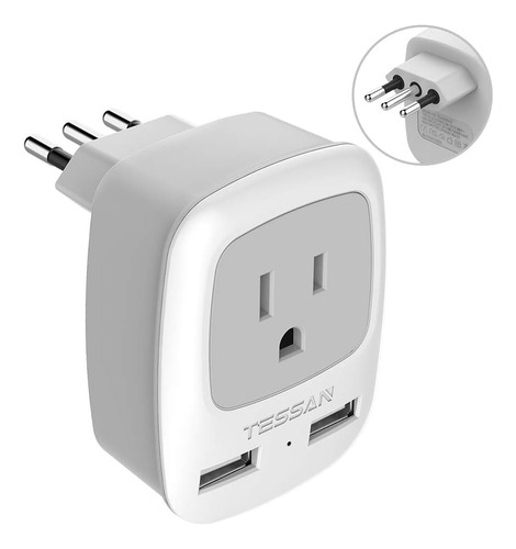 Adaptador Enchufe Italia De Viaje, Cargador De Viaje Ti...