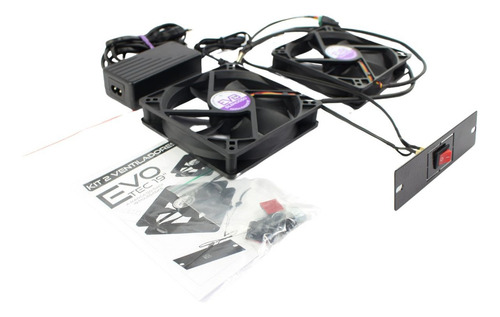 Kit Ventilação Rack Servidor (exaustor) 2 Coolers Silencioso Cor Preto