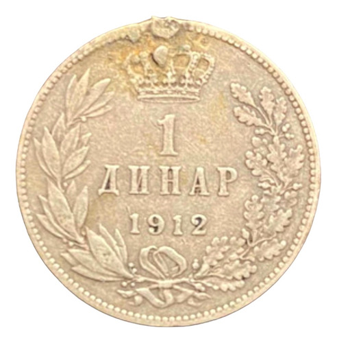 Serbia - 1 Dinar - Año 1912- Km #25 - Petar I - Plata .835