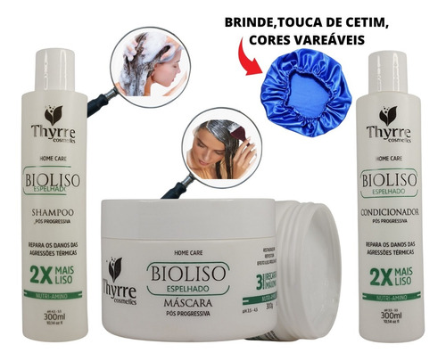 Kit Pós Química/ Força Natural Bioliso 2x Mais Liso + Brinde