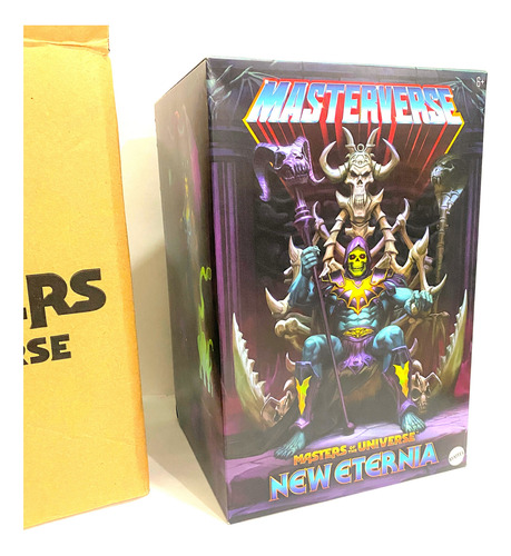 Skeletor With Havoc Throne - New Eternia - Detallle Empaque (Usado)