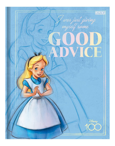 Caderno Brochura Colegial Disney 100 Anos Sd Azul Capa Alice