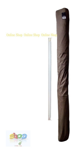 Imagen 6 de 10 de Parasol Lona Desfogue Beige 2.40mt Diam Varilla Fibra Vidri