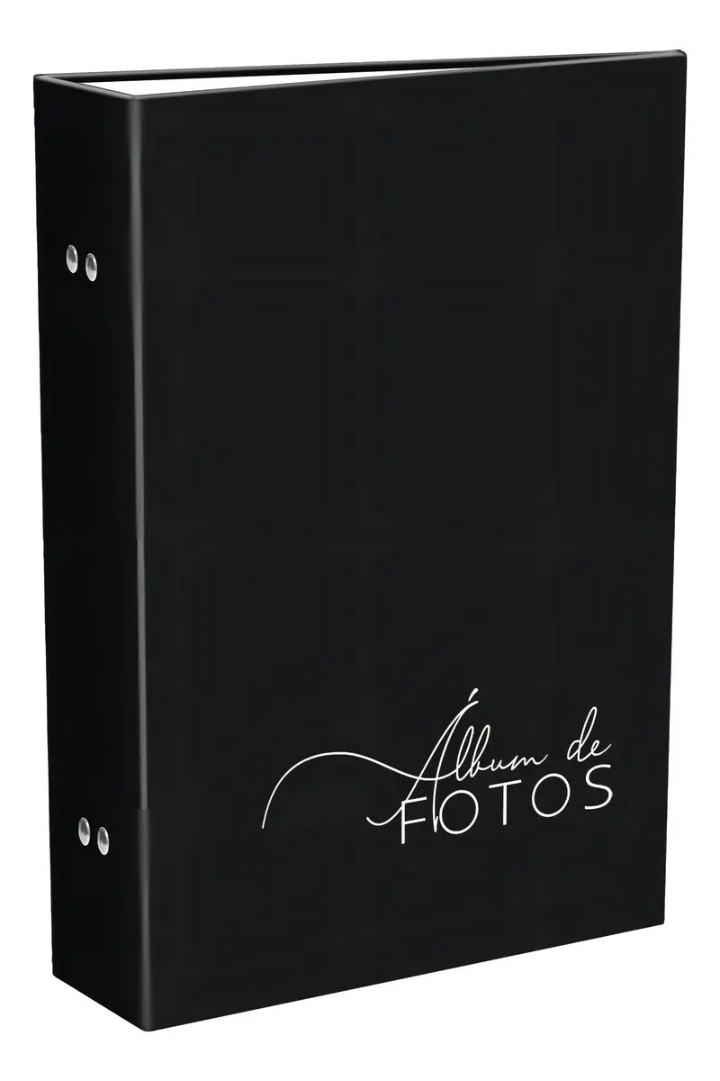 Álbum Anelado Lb Preto 10x15 208 Fotos Com Memo