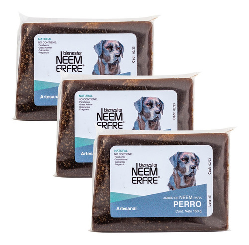 Jabon Para Perro Natural De Neem 150 Gr Paq De 3